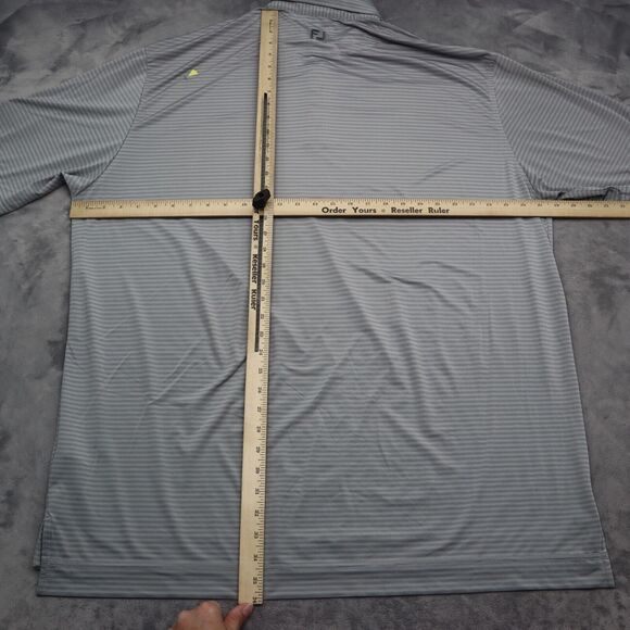 Foot Joy Shirt Mens XXL Gray Striped Polo FJ Golf Golfing Athletic Performance - Picture 3 of 16